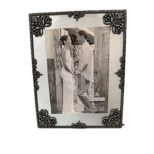 Malden Designs Picture Frame Hearts & Love 5x7 Floating Photo Glass Pewter New
